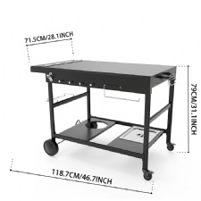 Oversized Grill Table with Pizza Topping Station
